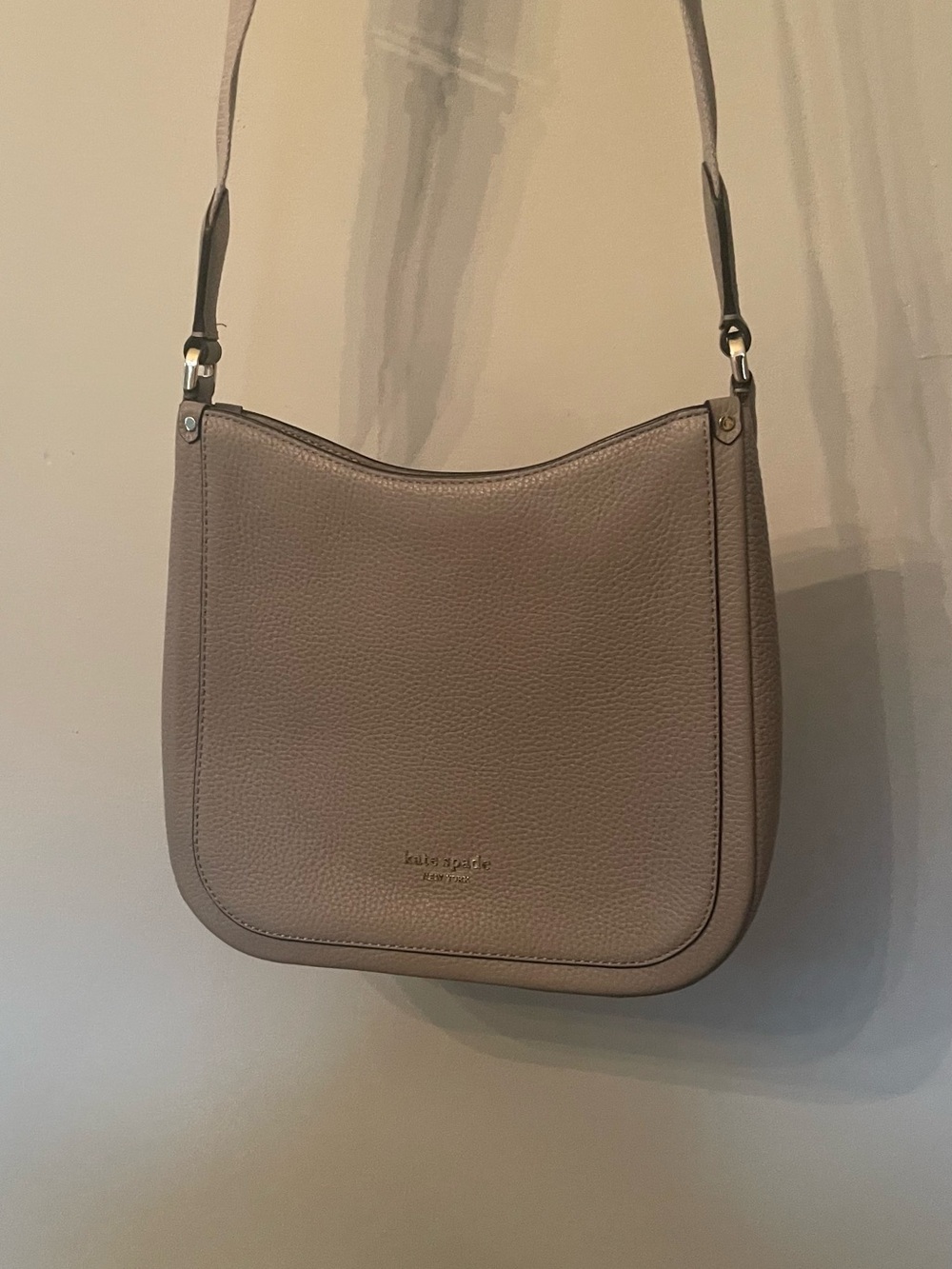 kate spade Pebbled Leather Shoulder Bag in Taupe